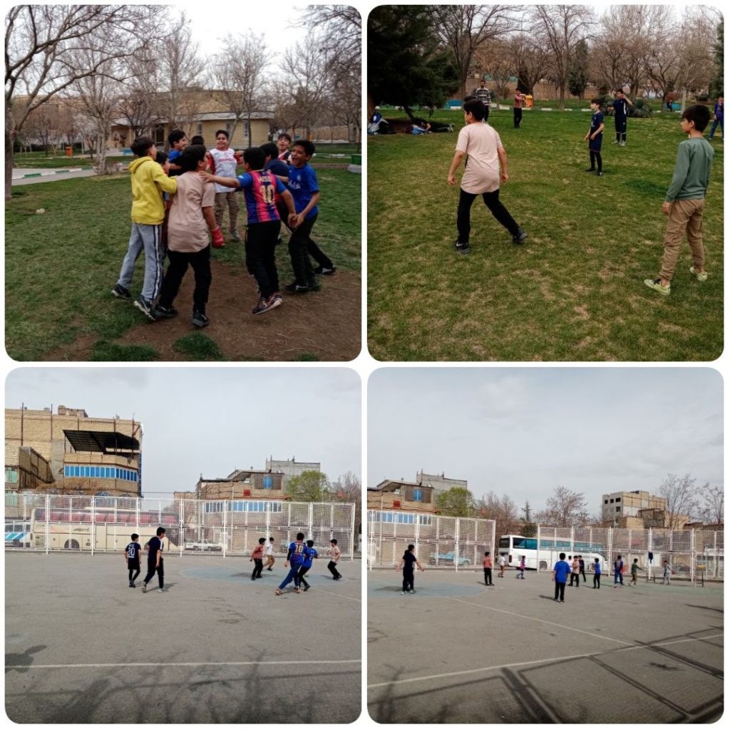 برگزاری مسابقات فوتبال بین نوجوانان محله.