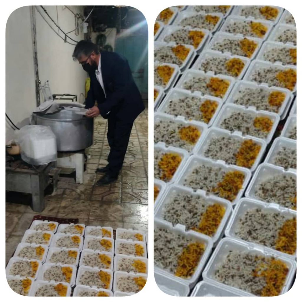 طبخ غذای گرم برای خانواده های نیازمند توسط مسجد امام زمان علیه السلام